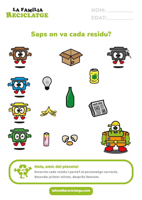 Material educatiu imprimible: pinta la Bruna — activitat de reciclatge per a escoles